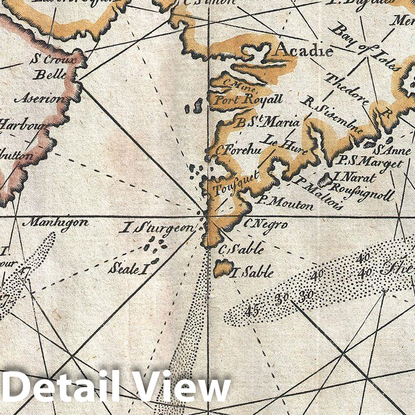 Historic Map : Mount and Page Map of The Chesapeake Bay, New York, New England and Canada Coast, 1750, Vintage Wall Art