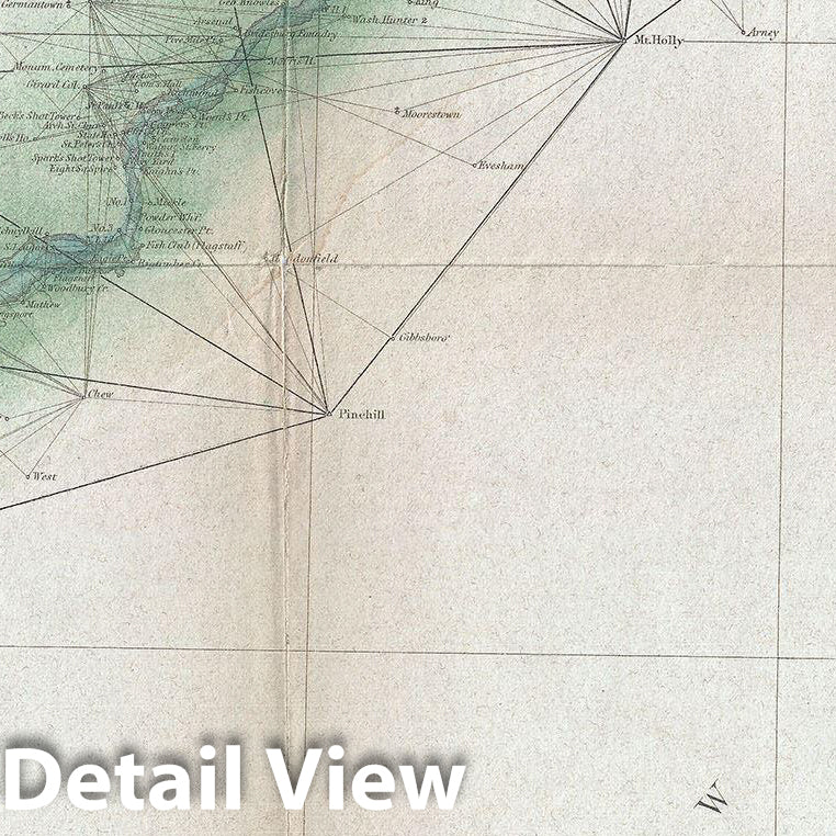 Historic Map : U.S. Coast Survey Map of New Jersey and The Delaware Bay, 1851, Vintage Wall Art