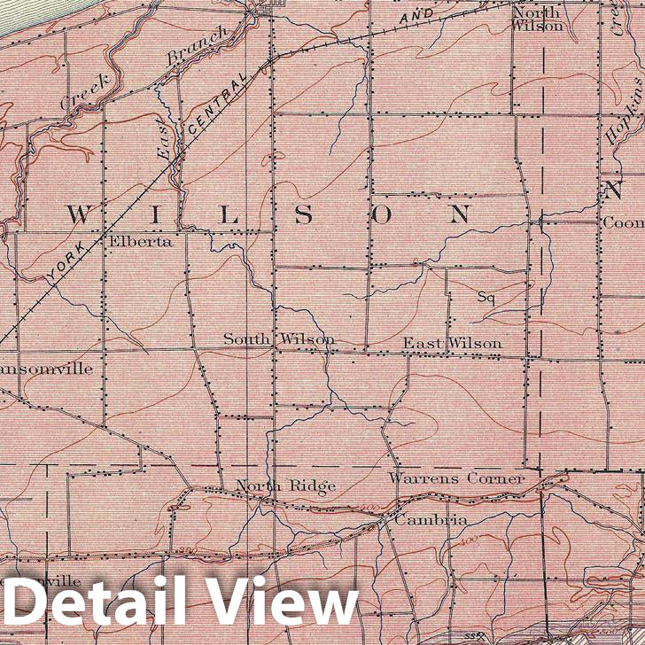 Historic Map : U.S. Geological Survey Areal Geology Map of Niagara County, New York (with Niagara Falls), 1913, Vintage Wall Art