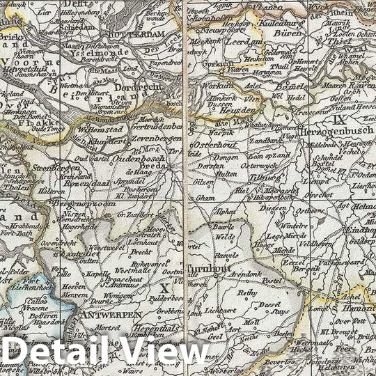 Historic Map : Weiland Map of Holland (The Netherlands), Belgium and Luxembourg, 1826, Vintage Wall Art