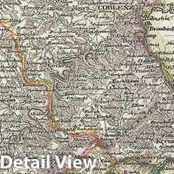 Historic Map : Meyer Map of The Lower Rhine Province, Germany, 1853, Vintage Wall Art