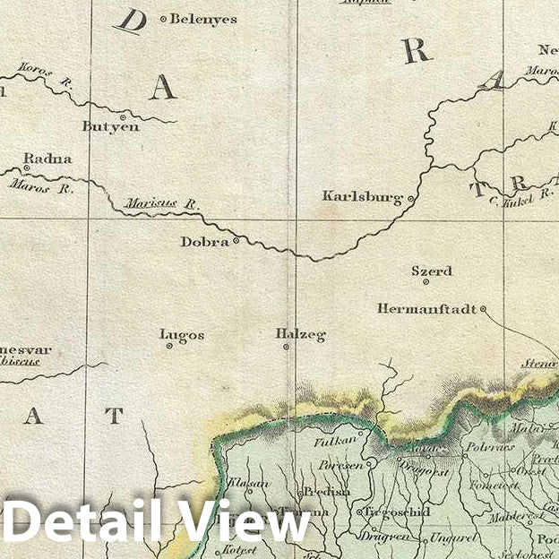 Historic Map : Thomson Map of The Balkans (Moldova, Romania, Serbia, Croatia, Bosnia, Bulgaria), 1817, Vintage Wall Art