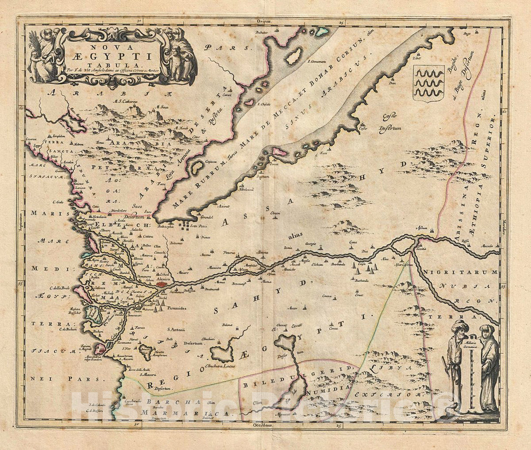 Historic Map : De Wit Antique Map of Northern Egypt, 1721, Vintage Wall Art