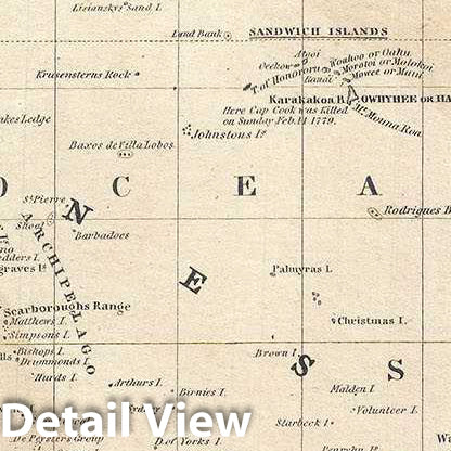 Historic Map : Mitchel Map of The Pacific Ocean and Australia, 1849, Vintage Wall Art