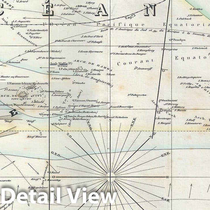 Historic Map : Dufour Map of Australia, Polynesia and The Pacific Ocean, 1860, Vintage Wall Art