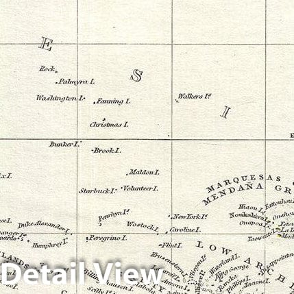 Historic Map : S.D.U.K. Map of The Pacific Ocean Including Polynesia, Melanesia, Micronesia, 1840, Vintage Wall Art