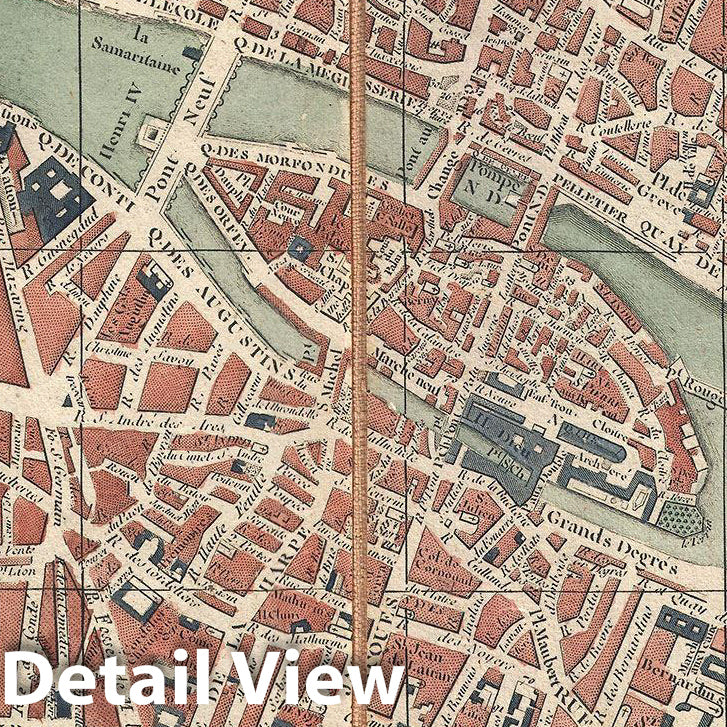 Historic Map : Esnauts and Rapilly Case Map of Paris, France, 1781, Vintage Wall Art