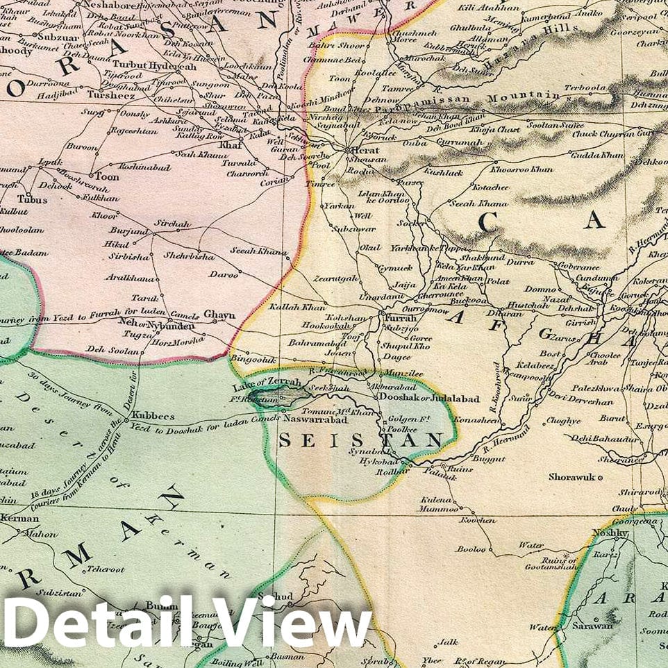 Historic Map : Thomson Map of Persia and Afghanistan, 1817, Vintage Wall Art