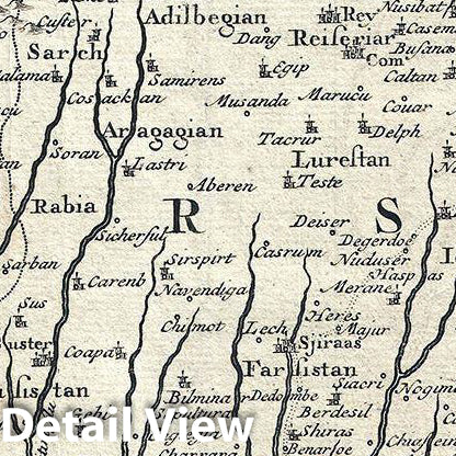 Historic Map : Valentijn Map of Persia and Afghanistan, 1726, Vintage Wall Art