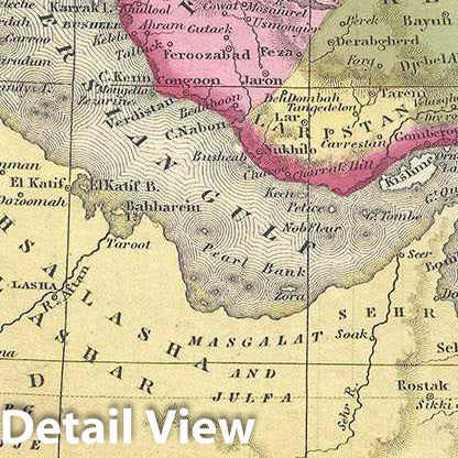 Historic Map : Mitchell Map of Persia, Arabia and Afghanistan, 1849, Vintage Wall Art