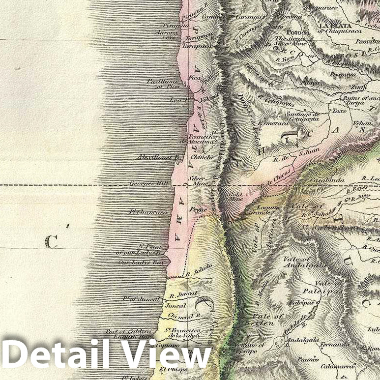 Historic Map : Thomson Map of Peru, Chile and Argentina, 1817, Vintage Wall Art