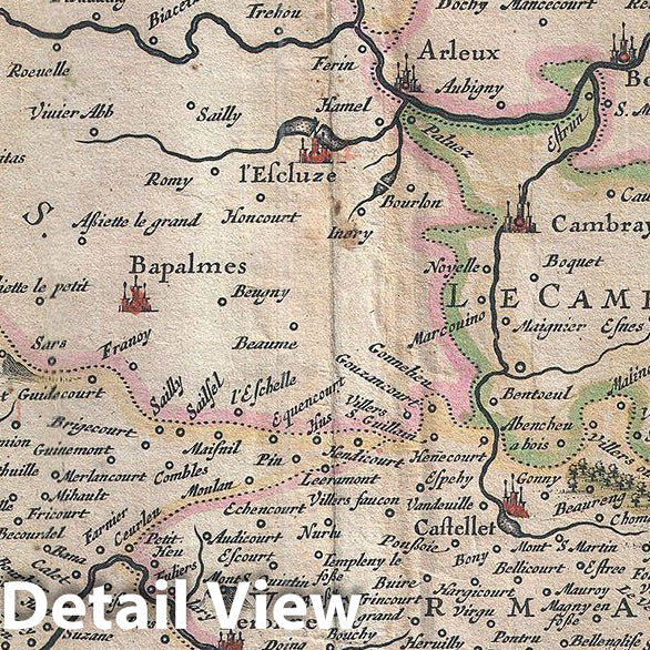 Historic Map : Blaeu Map of Picardy, France, 1660, Vintage Wall Art