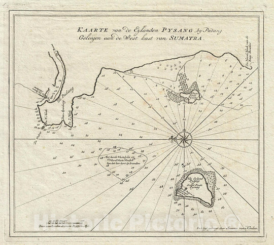 Historic Map : Van Keulen Antique Map of The Pisang Islands on The West Coast of Sumatra, Indonesia, 1728, Vintage Wall Art