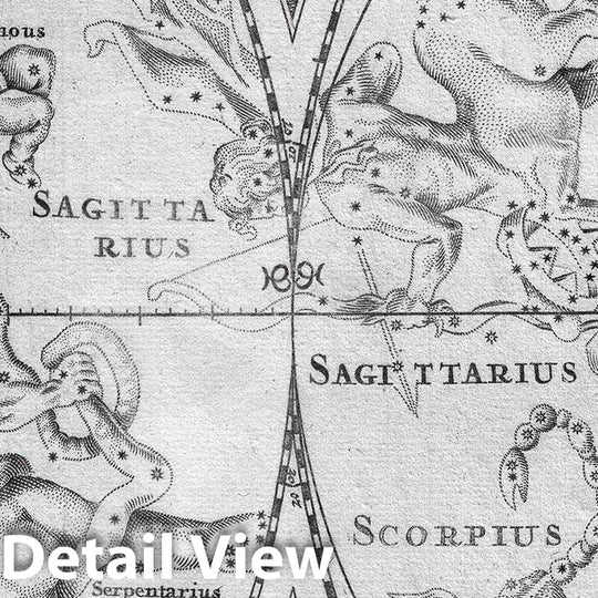 Historic Map : De Wit Map of The Celestial Hemispheres (Stars and Constellations), 1680, Vintage Wall Art