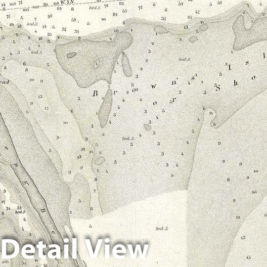 Historic Map : U.S. Coast Survey Chart or Antique Map of Plymouth Harbor, Massachusetts, Version 2, 1857, Vintage Wall Art