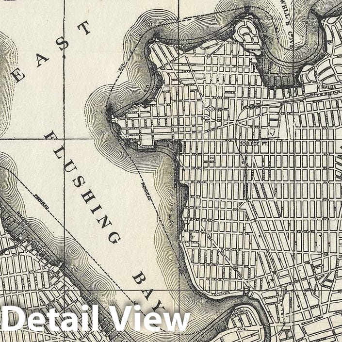 Historic Map : U.S. Engineers Map of Flushing, Northern Queens, Southern Bronx, New York, 1920, Vintage Wall Art