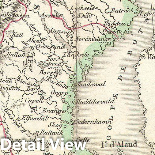 Historic Map : Delamarche Antique Map of Scandinavia: Sweden, Norway, Denmark, 1831, Vintage Wall Art