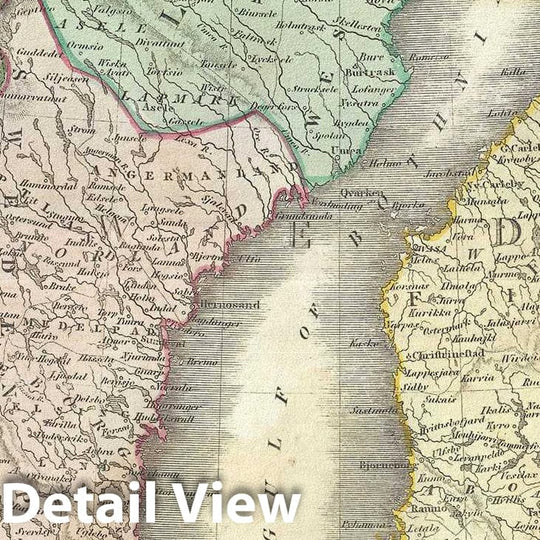 Historic Map : Thomson Antique Map of Scandinavia (Denmark, Sweden, Norway), 1817, Vintage Wall Art