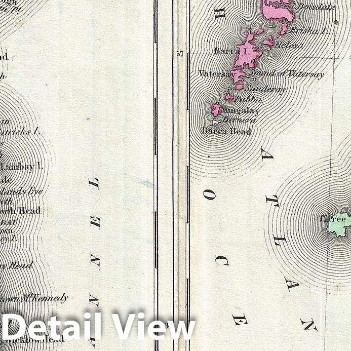 Historic Map : Johnson Map of Ireland and Scotland, 1864, Vintage Wall Art