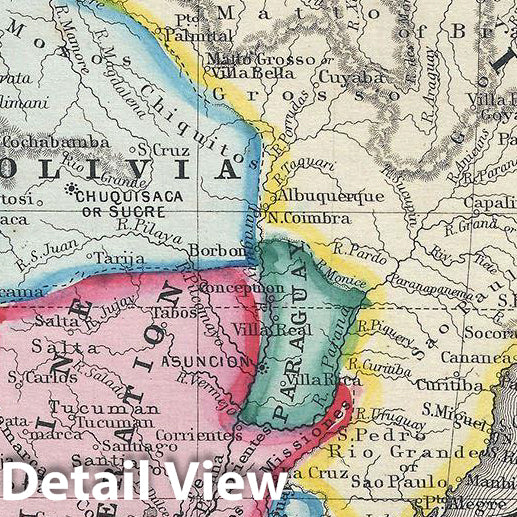 Historic Map : Mitchell Map of South America, Version 4, 1860, Vintage Wall Art