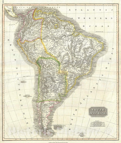Historic Map : Thomson Antique Map of South America, 1817, Vintage Wall Art