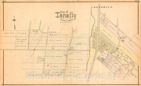 Historic Map : Walker Antique Map of Tenafly, Palisade, New Jersey, 1876, Vintage Wall Art