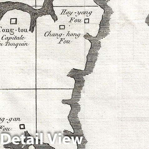 Historic Map : Jesuit Map of Northern Vietnam (Tonkin or Tonquin), 1781, Vintage Wall Art