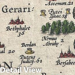 Historic Map : Adrichem Antique Map of The Tribe of Simeon, Israel (South of Canaan), 1590, Vintage Wall Art