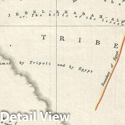 Historic Map : S.D.U.K. Map of Egypt and Tripoli (Libya) on The Barbary Coast of Northern Africa, 1844, Vintage Wall Art