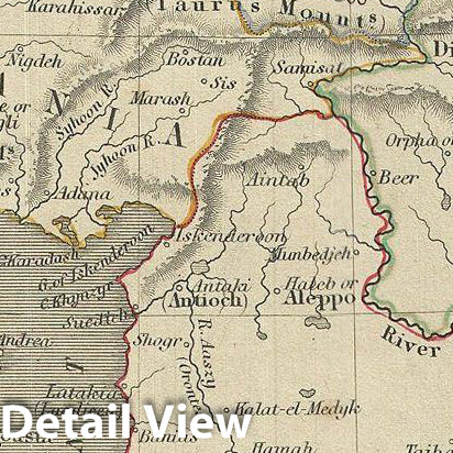 Historic Map : Chambers Map of Turkey in Asia, 1845, Vintage Wall Art