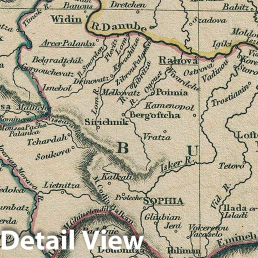 Historic Map : Arrowsmith Map of Northern Turkey in Europe, 1828, Vintage Wall Art