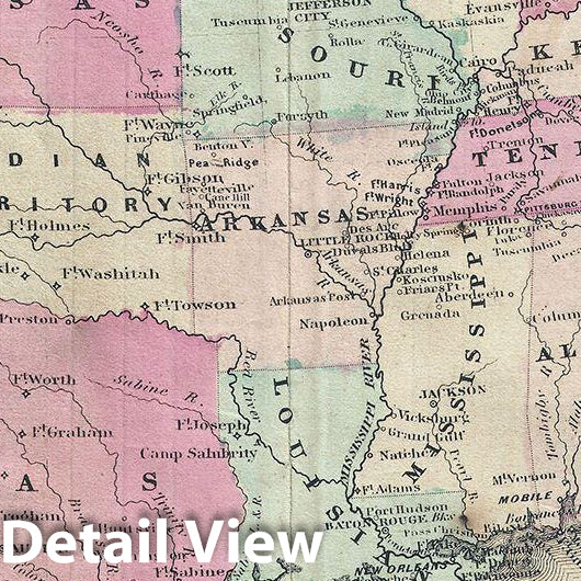 Historic Map : Johnson Military Map of The United States, 1863, Vintage Wall Art