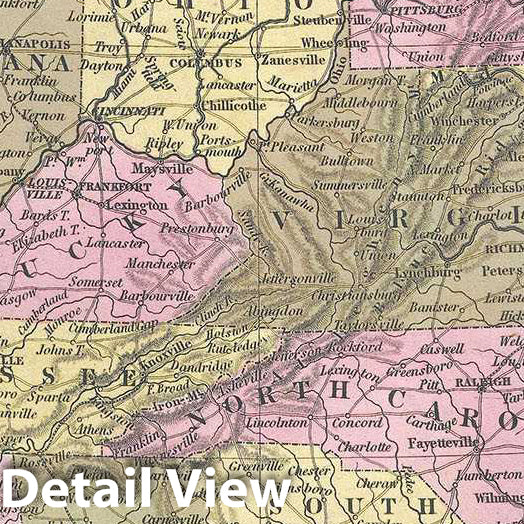 Historic Map : Mitchell Map of The United States, Version 2, 1849, Vintage Wall Art