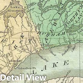 Historic Map : Burr Map of Upper Canada or Ontario, Canada and The Great Lakes, 1835, Vintage Wall Art