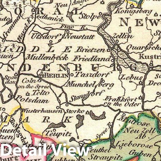 Historic Map : Wilkinson Map of Upper Saxony, Germany, 1794, Vintage Wall Art