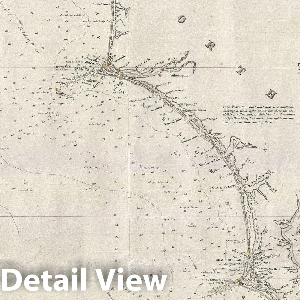 Historic Map : Imray Antique Map Nautical Chart of The East Coast of The United States: New York to Florida, 1855, Vintage Wall Art