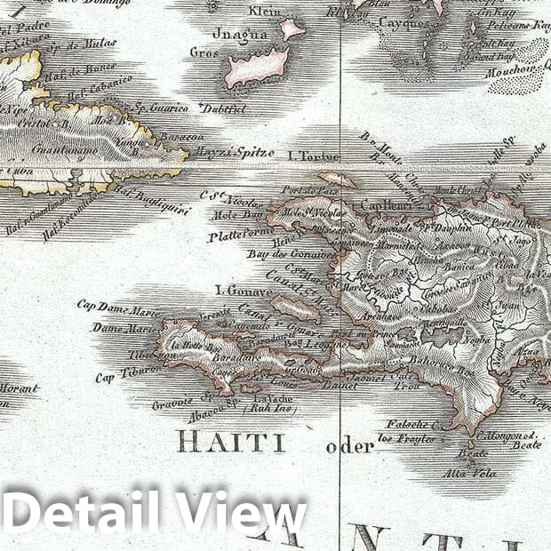 Historic Map : Weiland Antique Map of The West Indies, 1825, Vintage Wall Art