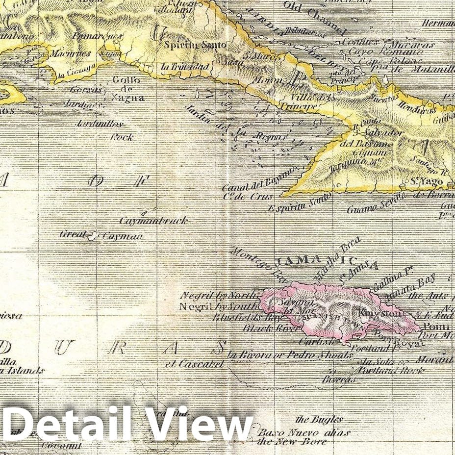 Historic Map : Thomson Map of The West Indies and Central America, 1814, Vintage Wall Art