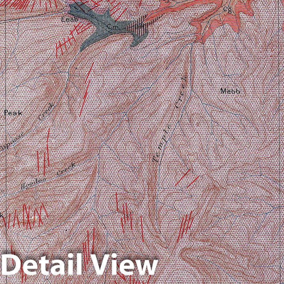 Historic Map : USGS Geologic Map of Crandall, Yellowstone National Park, 1904, Vintage Wall Art