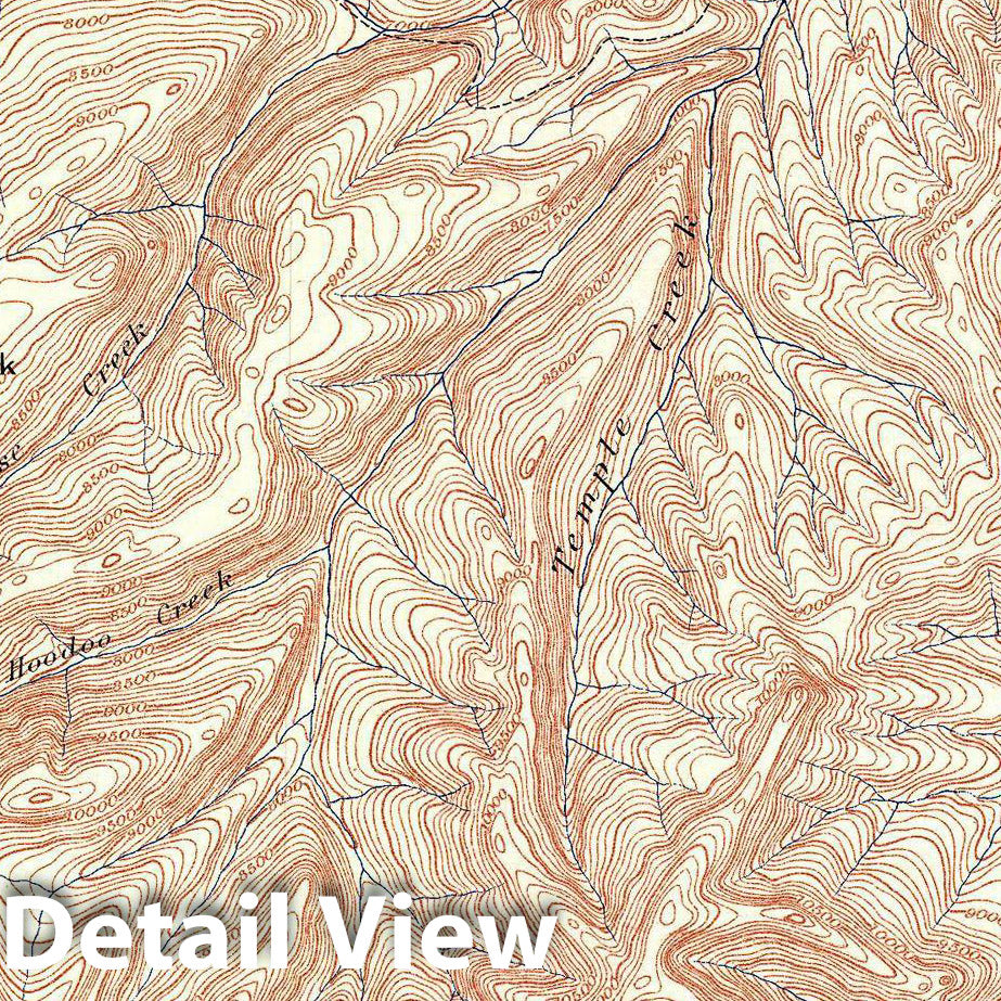 Historic Map : USGS Topographic Map of Crandall, Yellowstone National Park, 1904, Vintage Wall Art