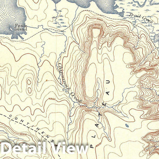 Historic Map : USGS Topographic Map of Yellowstone Lake, Yellowstone National Park, 1904, Vintage Wall Art