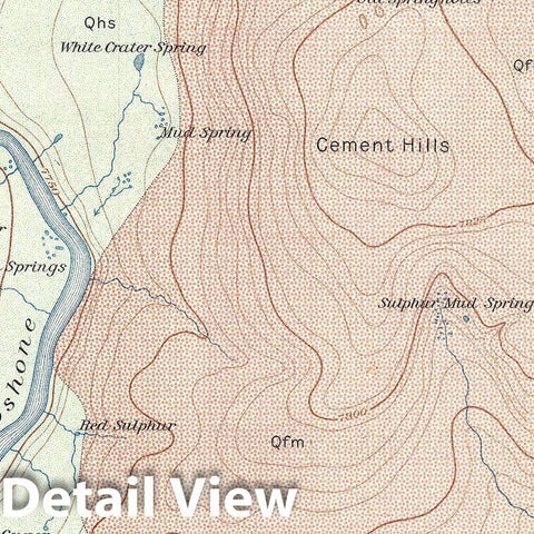Historic Map : USGS Geologic Antique Map of Shoshone Geyser Basin, Yellowstone National Park, 1904, Vintage Wall Art
