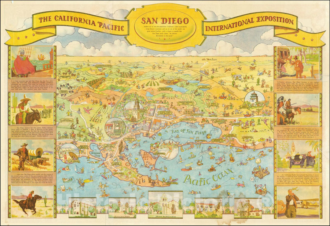 Historic Map : San DiegoThe California Pacific International Exposition, 1935 v1, Vintage Wall Art