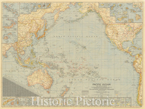 Historic Map : Second World War - Pacific, 1943, Vintage Wall Art