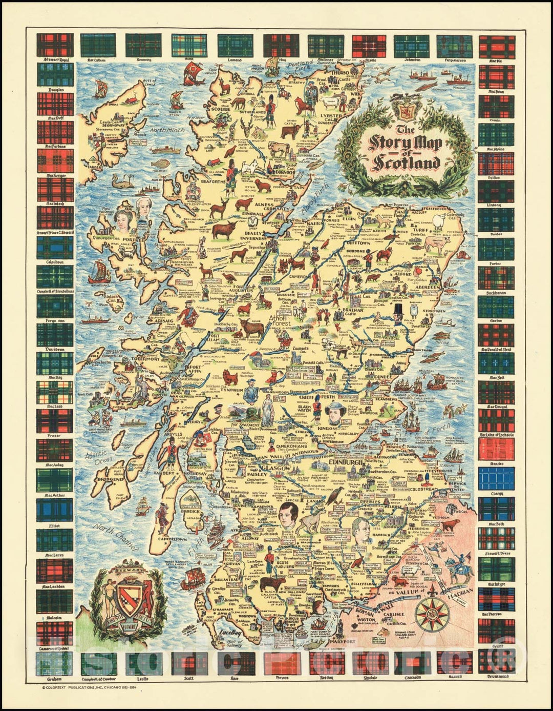 Historic Map : The Story Scotland,1935 - 1936 v2, Vintage Wall Art