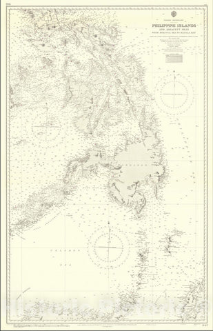 Historic Map : Philippine Islands and Adjacent Seas From Molucca To Manila Bay From The United States & Netherlands Government Charts To 1929.With Corrections to 1946,1946 (1965), Vintage Wall Art