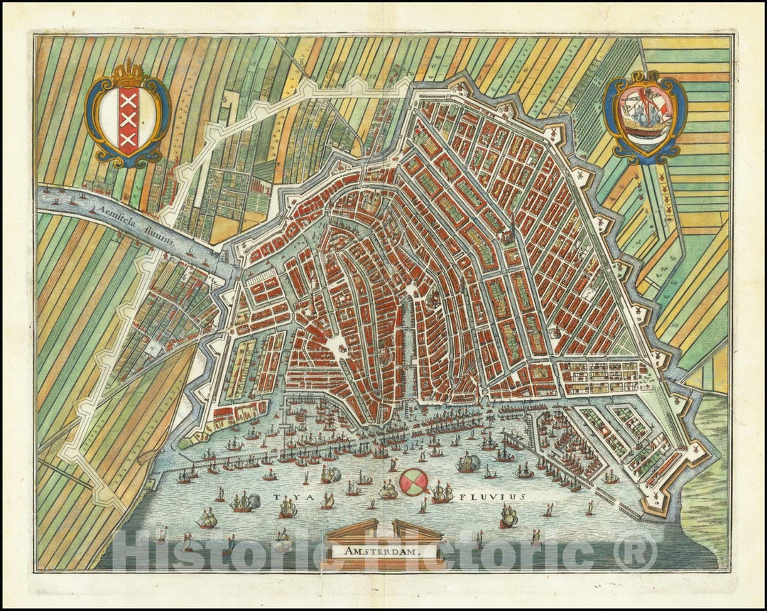 Historic Map : Amsterdam, 1636, Vintage Wall Art