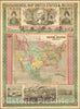 Historic Map : Ornamental United States & Mexico, 1848, 1850, Vintage Wall Art