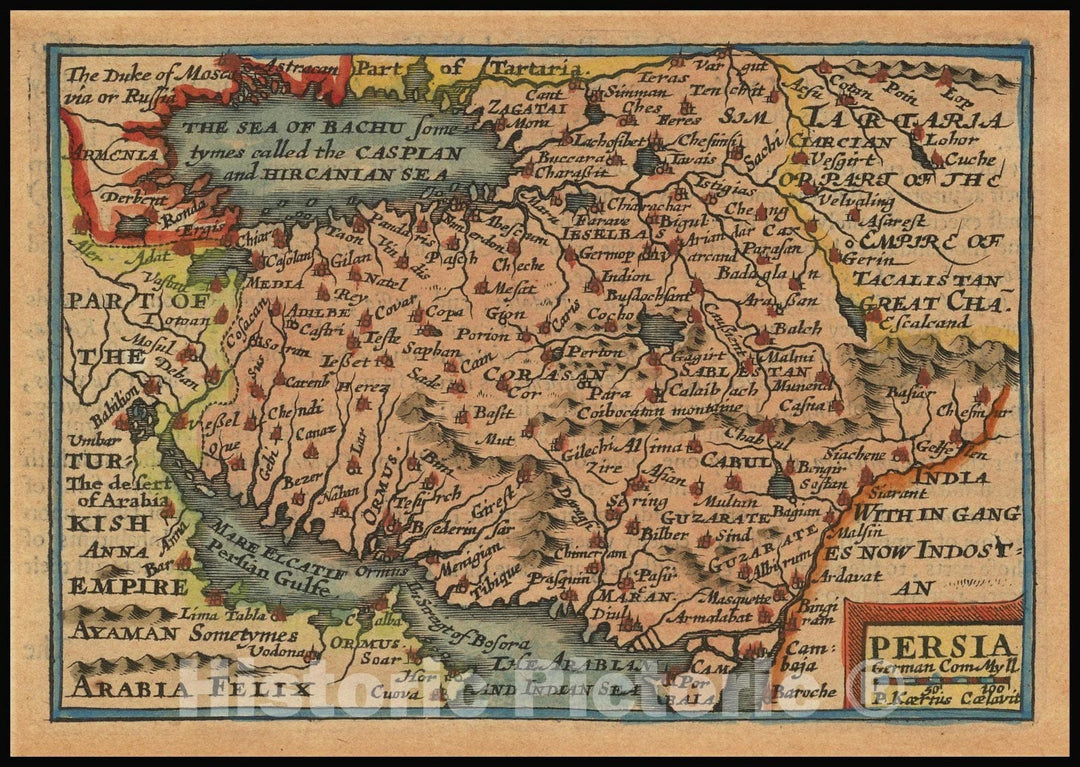 Historic Map : Persia, 1646, Vintage Wall Art