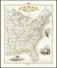 Historic Map : United States East, 1850, Vintage Wall Art